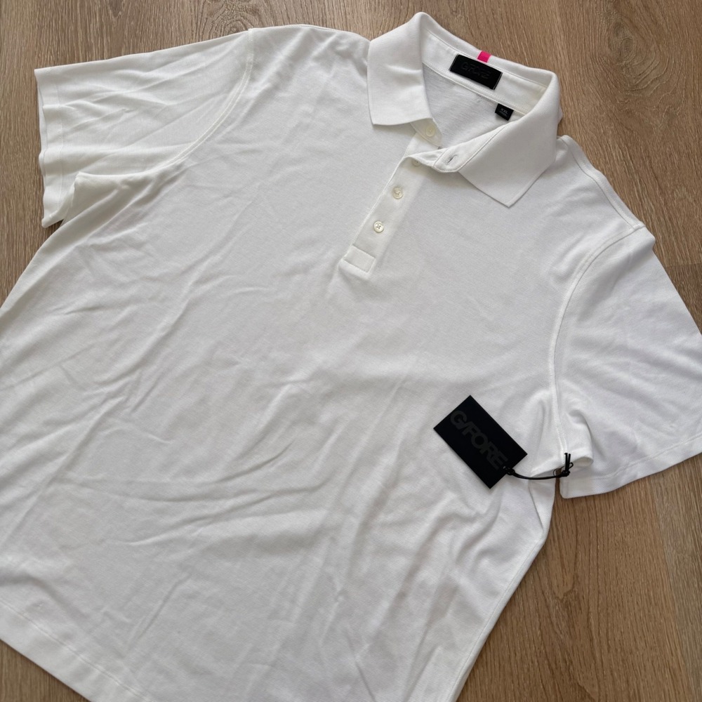 G/FORE Golf Polo Shirt Mens XXL SNO White Short Sleeve Stretch Pique Performance - Picture 1 of 9